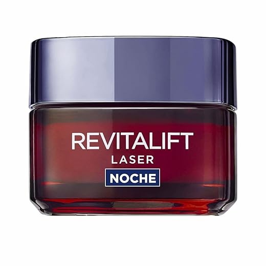 L'Oréal Paris Revitalift Láser Crema de Noche Anti-Edad Triple Acción, Antiarrugas y Multicorrección, 50 ml