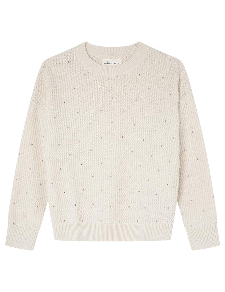 SPRINGFIELD Women's Sweater, White Print, M