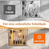 Lifewit ausziehbarer Besteckkasten für Schubladen aus Holz, Tiefe 47 cm – Ansicht 9