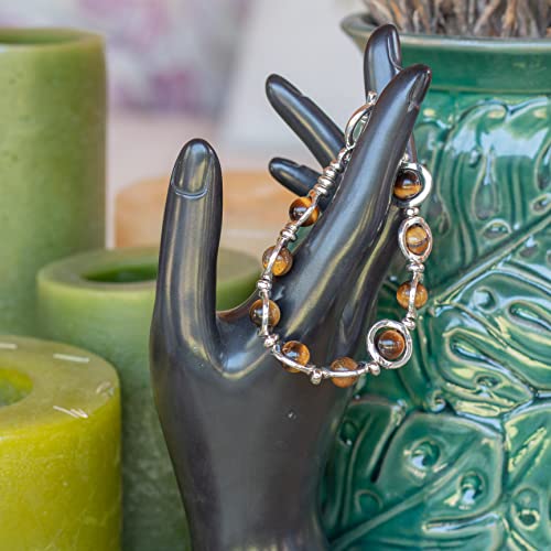 Pulsera Mujer Piedras Naturales Zamak Plata 51KjHiQV+9L. SL1000