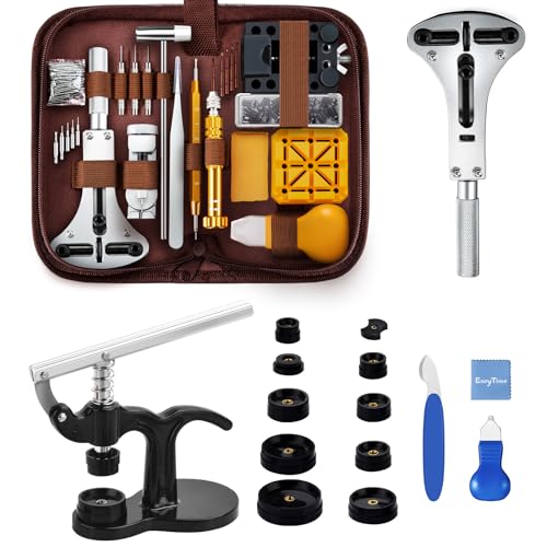 Image of EasyTime Watch Repair Kit, Watch Link Removal Tool, Watch Band Adjustment, Including Watch Back Case Opener, Spring Bar, Watch Repair Press Tool Set