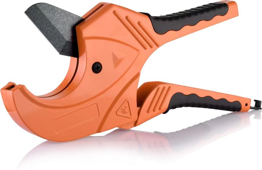 Luckyway PVC Pipe Cutter, Ratchet Pipe Cutter for PEX,PVC,PPR and Plastic Hoses, Ratcheting Pipe Cutter Tool for Home Repairs and Plumbers (2-1/2"