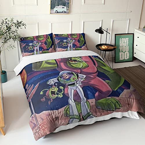 Buzz Lightyear Funda De Edredón 3D con Fundas De Almohada,Juego De Cama De Microfibra, para Adultos Y Niños Double(200x200cm)