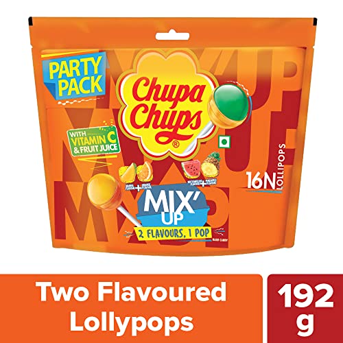 Image of Chupa chups, Mix'Up Watermelon Lollipos Party Pack, 176 /192 Grams (Weight May vary), 16 Pc