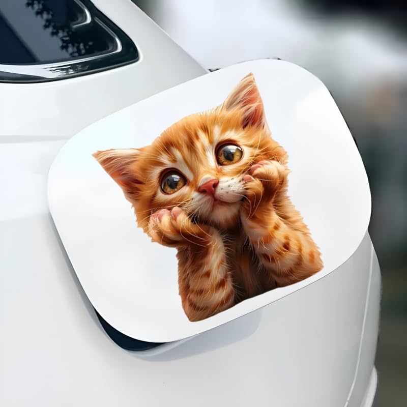 5.5 Inch 2-Pack Cat Sticker, Durable Vinyl Car Stickers & Car Decals, Waterproof Bumper Stickers and Decals for Vehicles for Cars, Laptops, Walls - Image 5