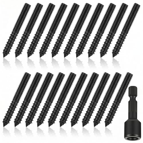 Image of Hicarer 20 Pack 1 /4-20 x 2 Inch Hanger Bolts with Driver Bit