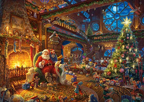 Schmidt Spiele 59494 Thomas Kinkade, Der Weihnachtsmann und Seine Wichtel, Limited Edition, 1000 Teile Puzzle, Bunt – Bild 3