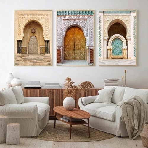 Affiche de porte marocaine 60x80cm de style architecture islamique
