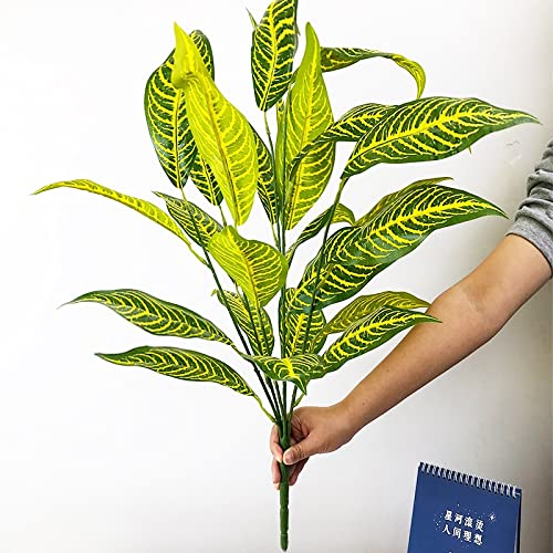 ZAW Palmera de 75 cm, 26 hojas, plantas de palmeras artificiales grandes, ramo de árbol de monstera tropical, hojas de plástico de tacto real, follaje de pared para decoración del hogar, plantas