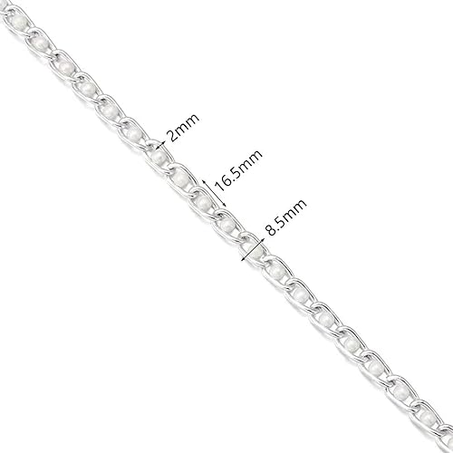 Miniatura 3 de NC Cadenas de aluminio de 15 pies de eslabones de perlas de imitación, cadena de eslabones trenzados, cadenas de cable cruzado con colgante de