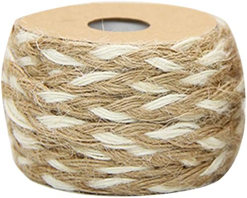 Cuerda de yute natural de doble color, 16.4 ft, cuerda de yute natural, para manualidades, manualidades, álbum de recortes, cordel de yute natural,