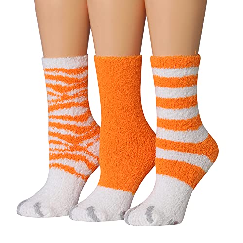 Tipi Toe Women's 3 & 6-Pairs Cozy Microfiber Soft Anti-Skid Fuzzy Crew Socks3