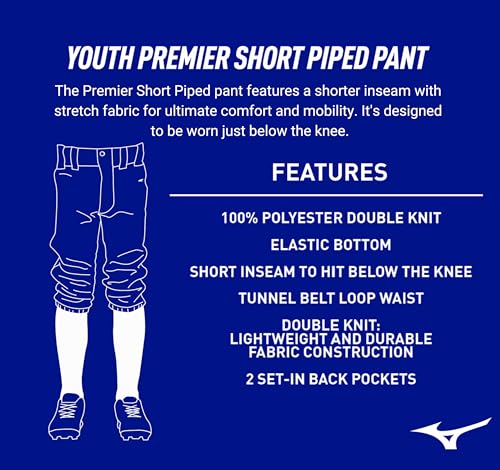Image of Mizuno Youth Premier Short Piped Pants