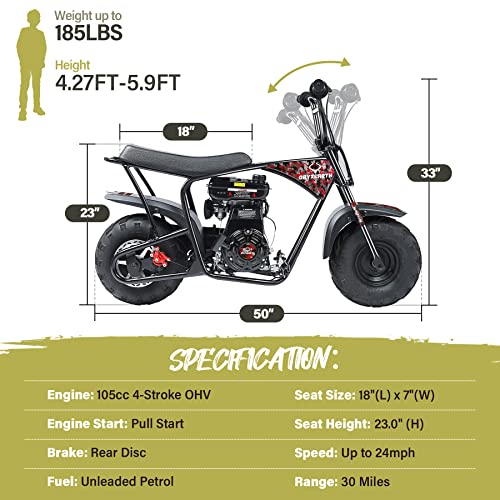 BRM100 105cc 4-Stroke Mini Dirt Bike