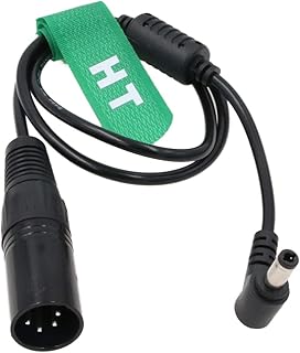 HangTon 12V XLR 4 Pin to DC Barrel 5.5x2.5mm for Blackmagic Video Assist, Atomos Shogun Flame Ninja V Monitor Power Cable 50cm