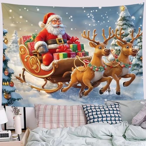 Tapisserie Les rennes du Père Noël idée cadeau déco chambre enfant
