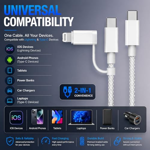 Image of Umake USB-A to Type-C Cable, 85W 6A Fast Charging, PD /QC Support, Nylon Braided, High-Speed Data Sync, Compatible with Android USB-C Devices - 1M (BIS Certified)