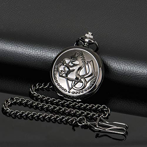 BOSHIYA Herren Taschenuhr Fullmetal Alchemist Vintage Steampunk Quarz Taschenuhr für Herren Anime Merch Cosplay Zubehör – Bild 6