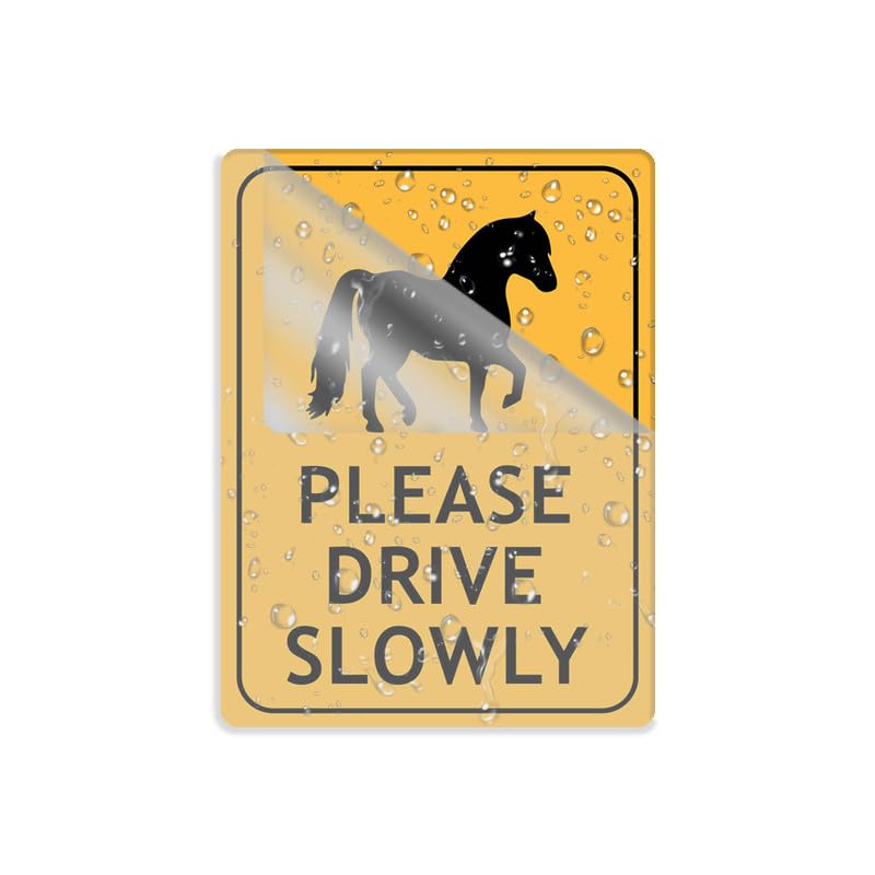 Acrylic Sign for Wall Pony Please Drive Slowly Self-Adhesives Sign for Door Or Wall 8 X 6 Inch Premium Acrylic Design Plate