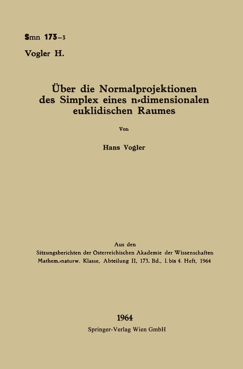 Über die Normalprojektionen des Simplex eines n-dimensionalen euklidischen Raumes