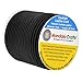 Mandala Crafts Round Cowhide Genuine Leather String Cord, Natural Rawhide Rope for Jewelry Making, Kumihimo Braiding, Shoelaces (3mm, Black)