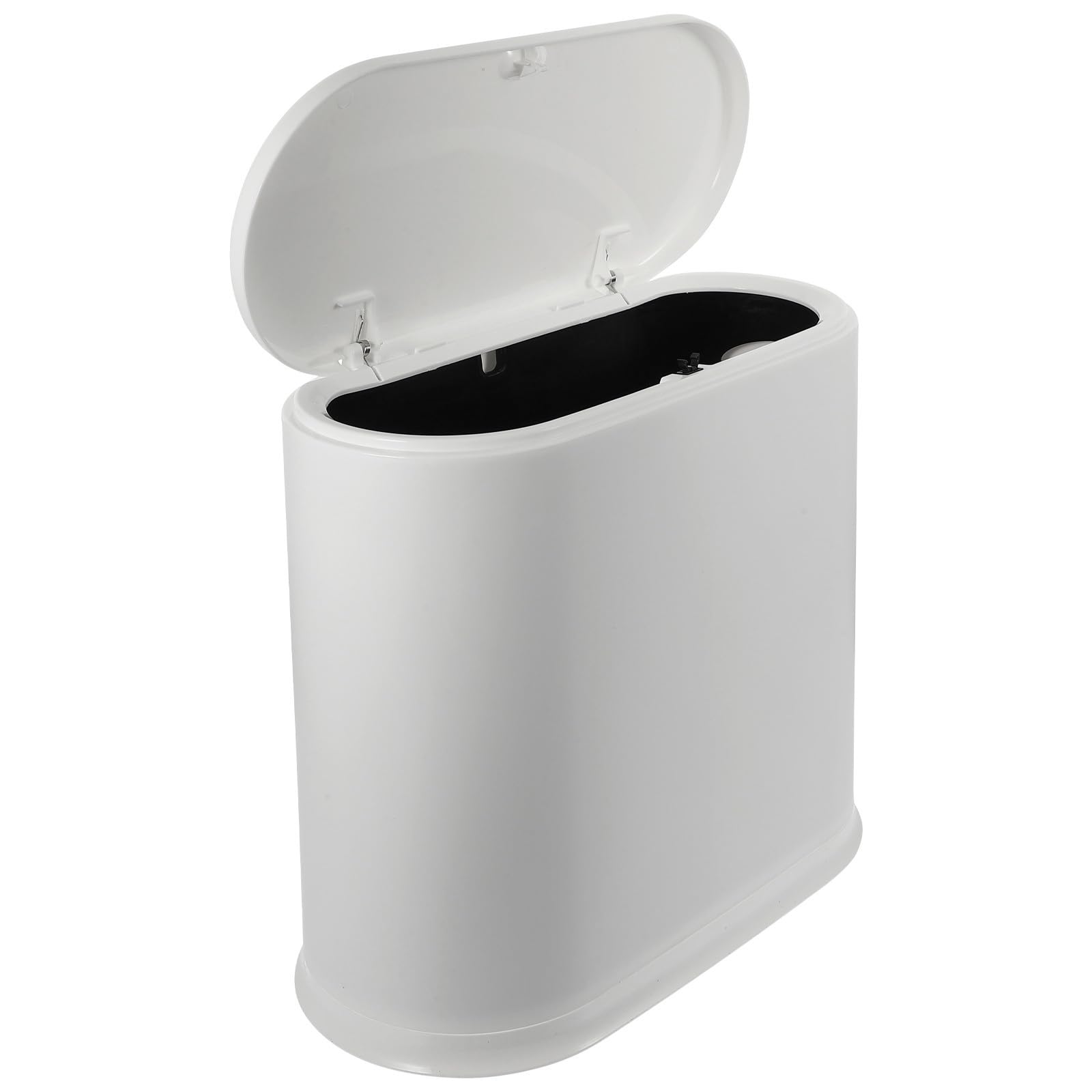 BESTOYARD Cubo de Basura Estrecho con Tapa Práctico de Plástico Pp Blanco para Baño y Oficina Almacenamiento de Residuos con Diseño Simple