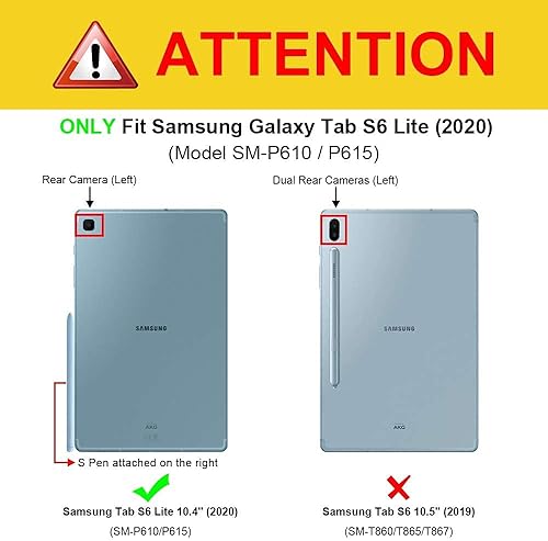 Miniatura 2 de ALILANG Funda para Samsung Galaxy Tab S6 Lite de 10,4 pulgadas 20202022 (SM-P610P619P613P615) con lápiz capacitivo, función de activaciónreposo,