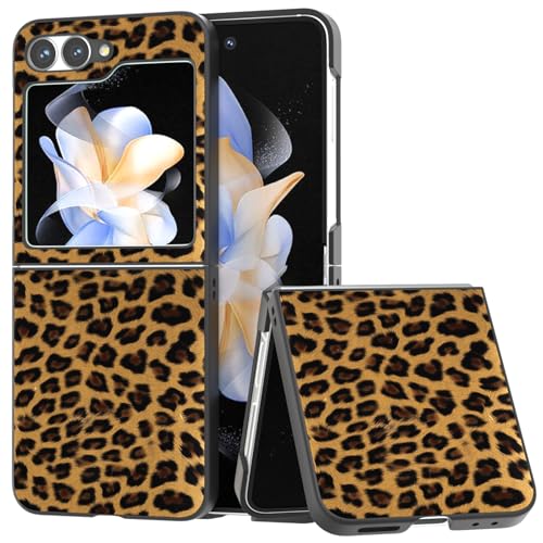 Coque Samsung Galaxy Z Flip6 Antirayure Étui de Téléphone Pliant Motif Léopard