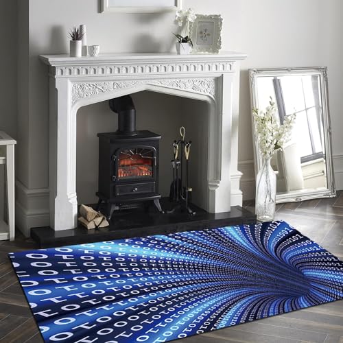 Tapis effet 3D bleu marine antidérapant et lavable en machine - 3