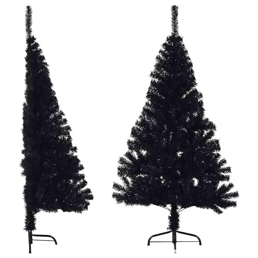 Árbol de Navidad artificial con soporte, 150 cm, PVC, color negro
