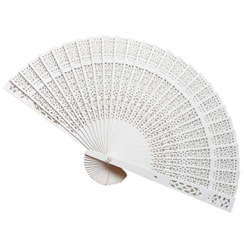 Handheld Folding Fan, 5 PCS Sandalwood Material Integrated Hollow Carving Lightweight Retro Hand Fans For Home Decoration - image 7