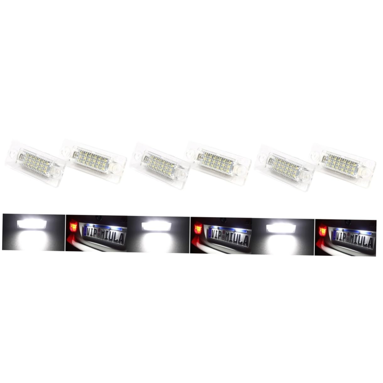 SHERCHPRY 6piezas Led De Placa De Matrícula Para Automóviles Iluminación Leds Instalación Duración Consumo Energético