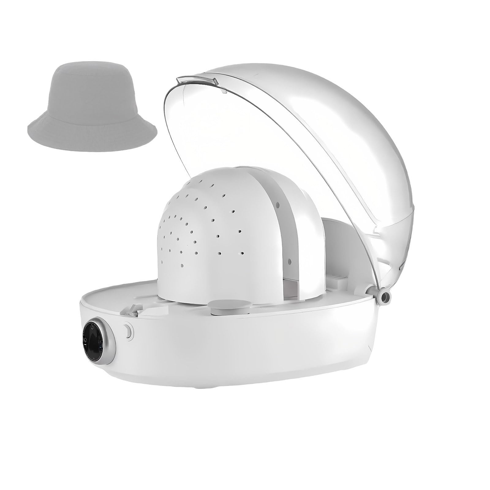Cap Care Machine Hat Steamer Automatic Cap Cleaner with 360° Steam Ironing Hot Cap Dryer Hat Shape Restoration and Odor Removal for Baseball Caps Bucket Hats and Helmets