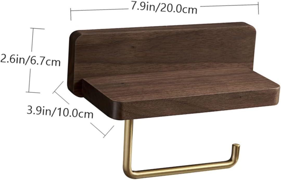 Solid Wood Toilet Paper Holder Rack Punch Wall Mount Bathroom Paper Storage Space Saving Design for Small Bathrooms and Kitchens Practical Home and Office Organizer