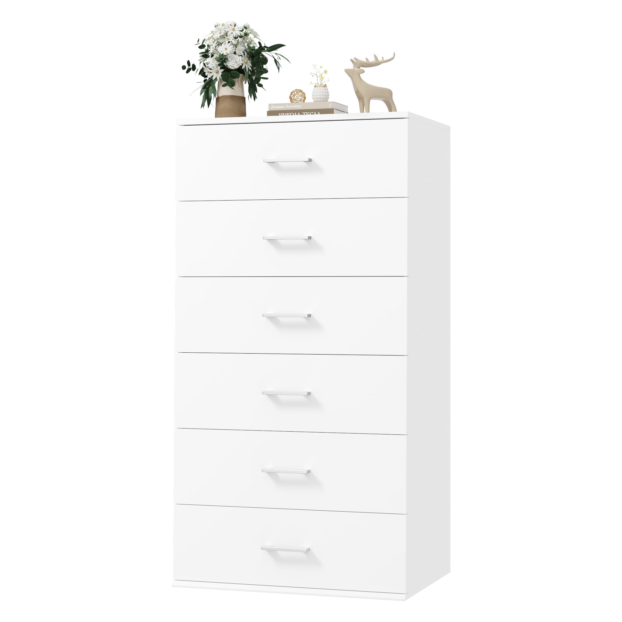 Amazon.com: FOTOSOK White Dresser 6 Drawer Dresser, MDF Board 23.6