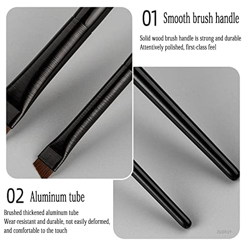 MADALIAN Eyeliner Makeup Brush Set Eyeliner Brush Professional Angled A101 Eyebrow Brush Eyebrow Contouring Makeup Tool(Size:10pcs) - Image 4
