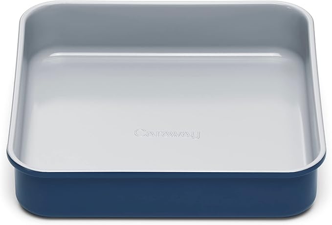 Cream Caraway 9” Square Pan - Non-Stick Ceramic Coating - Free From Forever Chemicals - Cake Pan Perfect for Brownies, Lemon Bars, & More - Cream