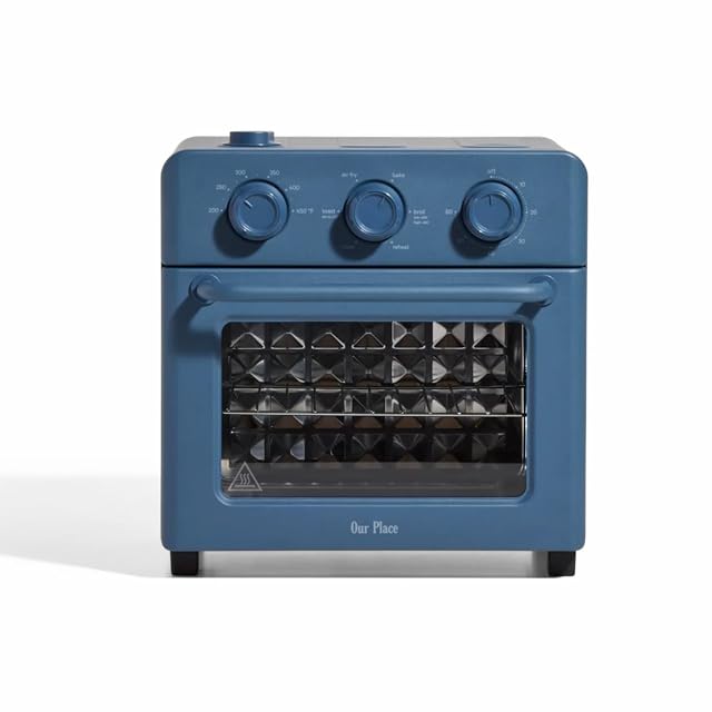 Our Place Wonder Oven 6-in-1 Stainless Steel Air Fryer Toaster Oven Combo with Basket Rack Pan Tray Compact