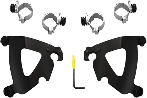 Memphis Shades Kit de montaje con bloqueo de gatillo (carenado negro/Road Warrior) para Harley FXDWG 93-05