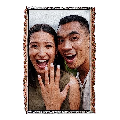 VictoryStore Custom Wedding Photo Woven Blanket – Full-Color 35