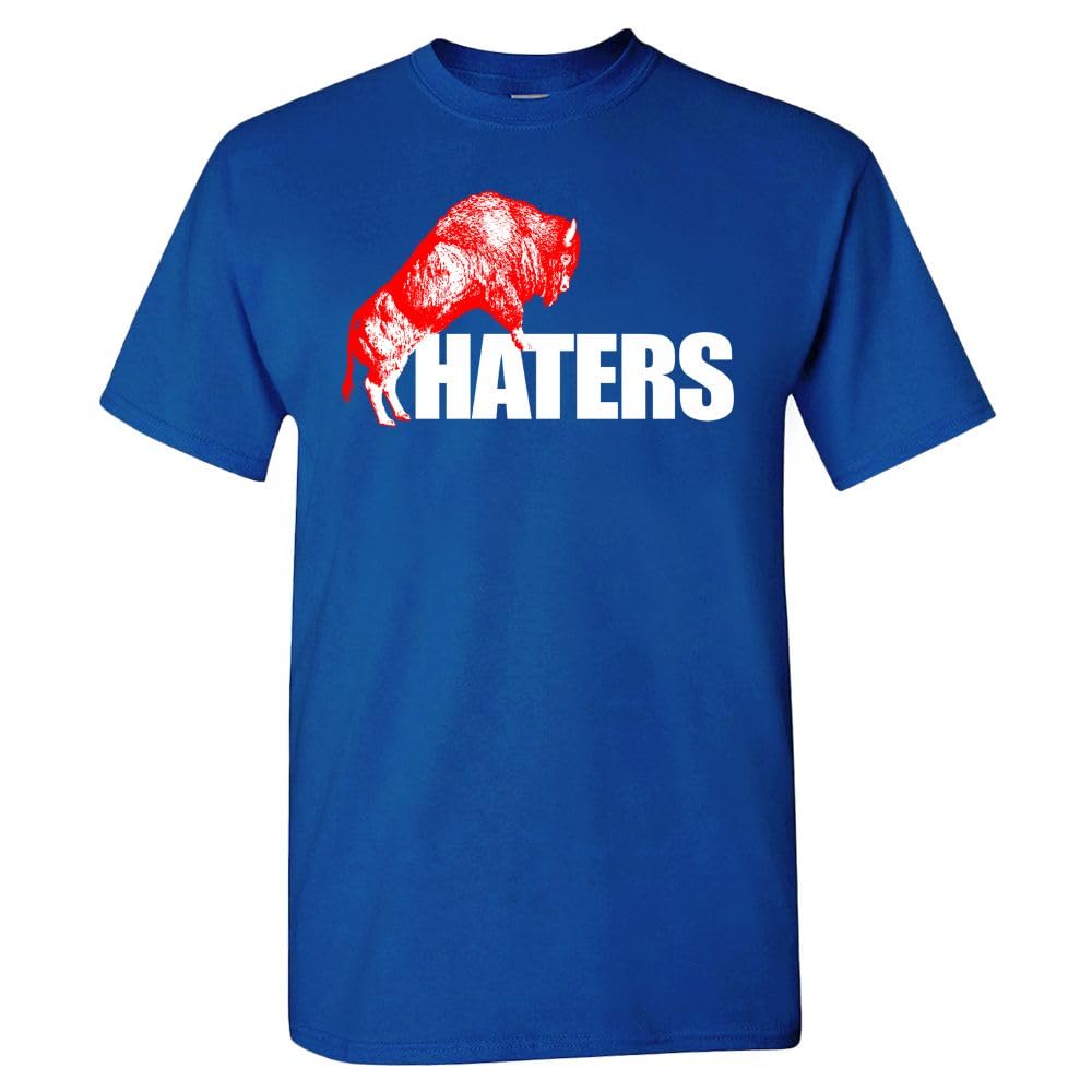 F The Haters Men's Football T-Shirt for Buffalo Fans (Royal Shirt,L)
