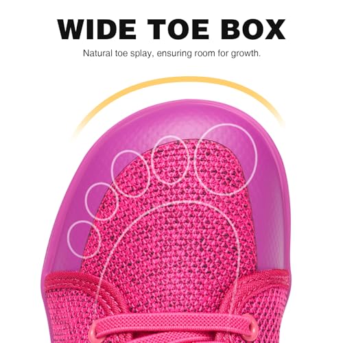 GINNI Little Big Kids Wide Barefoot Shoes Boys Girls Walking Shoes Minimalist Sneakers Lightweight Breathable Girls Wide Toe Box Shoes Zero Drop Sole Naturally Splay Kids Barefoot Running Shoes3