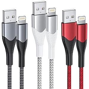 iPhone Charger Cable 2m 3Pack iPhone Charging Cable MFi Certified Lightning Cable Braided iPhone Charger Lead USB Fast…