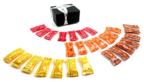 Liberty Orchards Dessert Delights 4-Flavor Variety: One 1 lb Bag of Classic Lemon Bar, Cranberry Orange Sorbet, Cherry Almond Crunch, and Apple Pecan Pie in a BlackTie Box