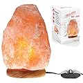 Betus [Natural Crystal Himalaya Salt Lamp Hand Carved on Wood Base with Dimmable Cord and Light Bulb - 6 to 7 Inches Height, 3 to 5 Pounds