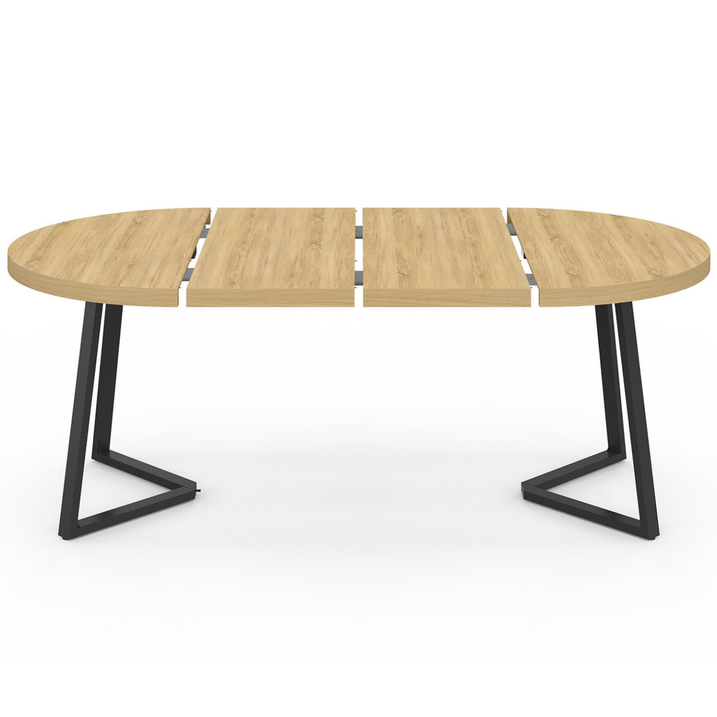 IDMarket - Table à Manger Extensible Ronde Selma 4-10 Personnes Bois et Noir 110-200 cm