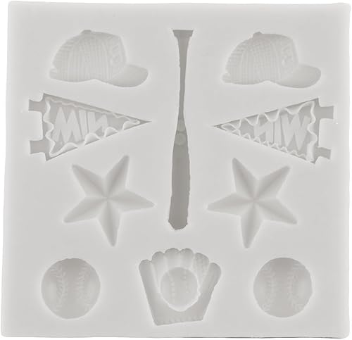 Miniatura 3 de MINFEIDMS Molde de fondant de béisbol, guante de sóftbol, molde de silicona para decoración de pasteles, decoración de cupcakes, caramelo de