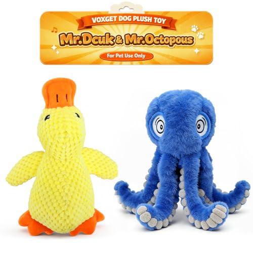 Set de Juguetes de Peluche para Perros Mr. Duck y Mr. Octopus