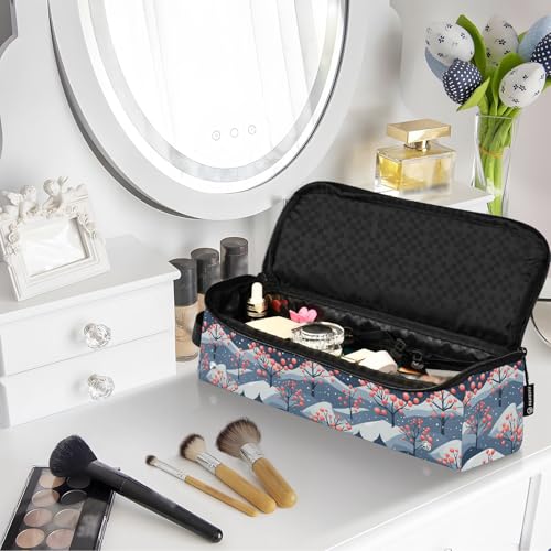 Bolsa de viaje para herramientas de cabello resistente al calor Winter Mountain Tree Marble, alfombrilla para planchas, rizadores y organizador portátil miniatura 7