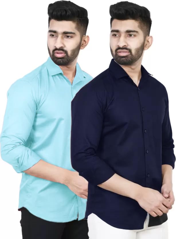 Image of Tee Projekt Premium Plain Cotton Shirt for Men | Cotton Shirt | Casual Shirt | Solid Shirt | Full Sleeves | Formal Shirt